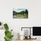 Uitzicht gasten op een rol door de motieven poster (Thuiskantoor)