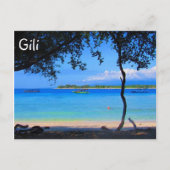 uitzicht gili strand briefkaart (Voorkant)
