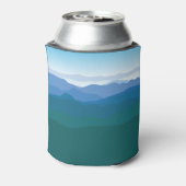 Uitzicht Groen blauw van bergen, geïllustreerd Blikjeskoeler (Blikje Achterkant)