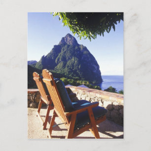 Uitzicht Gros Piton van Stonefield Estate Villa Briefkaart