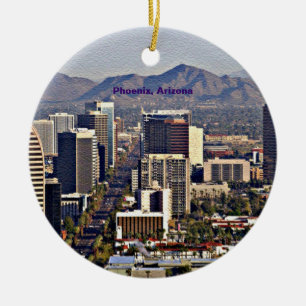 Uitzicht in het centrum van Phoenix, Arizona Keramisch Ornament