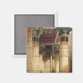 Uitzicht in het Grand Portico, Philae Magneet (Voorkant / Achterkant)