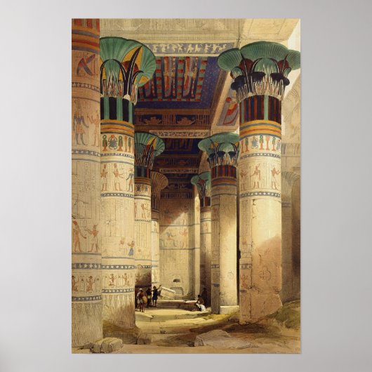 Uitzicht in het Grand Portico, Philae Poster (Voorkant)