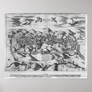 Uitzicht Jeruzalem, 1570? Poster