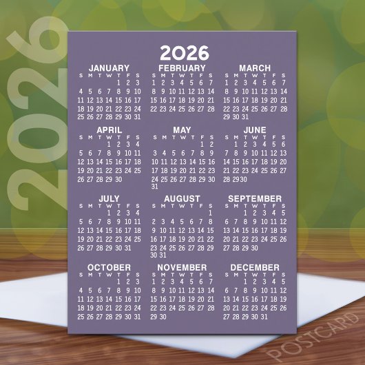Uitzicht kalender voor het hele jaar - Basic Minim Briefkaart