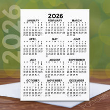 Uitzicht kalender voor het hele jaar - Basic Minim