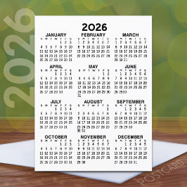 Uitzicht kalender voor het hele jaar - Basic Minim Briefkaart