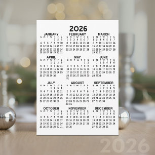 Uitzicht kalender voor het hele jaar - Basic Minim Programma