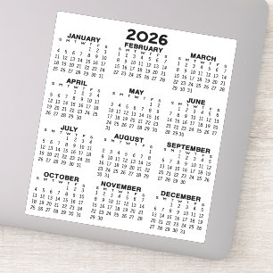 Uitzicht kalender voor het hele jaar - Basic Minim Sticker