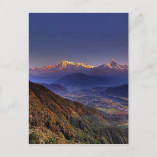 Uitzicht landschap : HIMALAYA POKHARA NEPAL Briefkaart