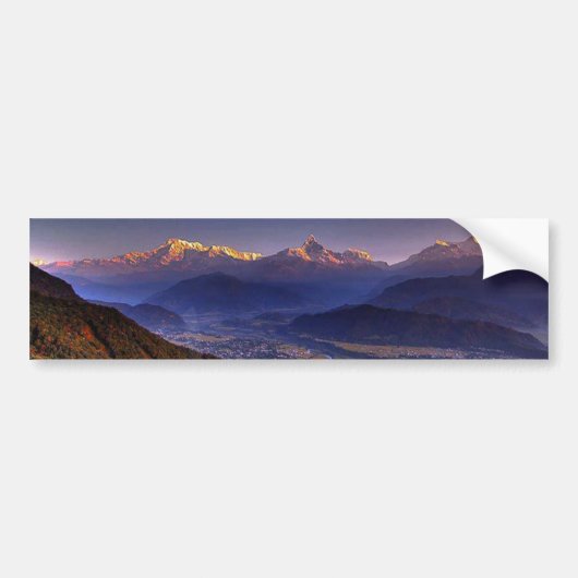 Uitzicht landschap : HIMALAYA POKHARA NEPAL Bumpersticker (Voorkant)