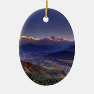 Uitzicht landschap : HIMALAYA POKHARA NEPAL Keramisch Ornament