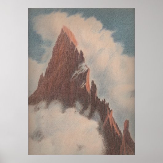  uitzicht landschap wolken sneeuw uniek poster (Voorkant)