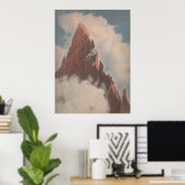  uitzicht landschap wolken sneeuw uniek poster (Thuiskantoor)