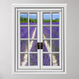 Uitzicht Lavender Field Fake Window Poster