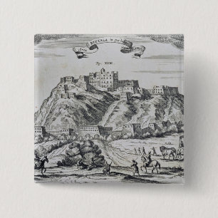 Uitzicht Lhasa, hoofdstad Tibet Vierkante Button 5,1 Cm