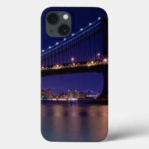 Uitzicht Manhattan-brug 's nachts iPhone 13 Hoesje