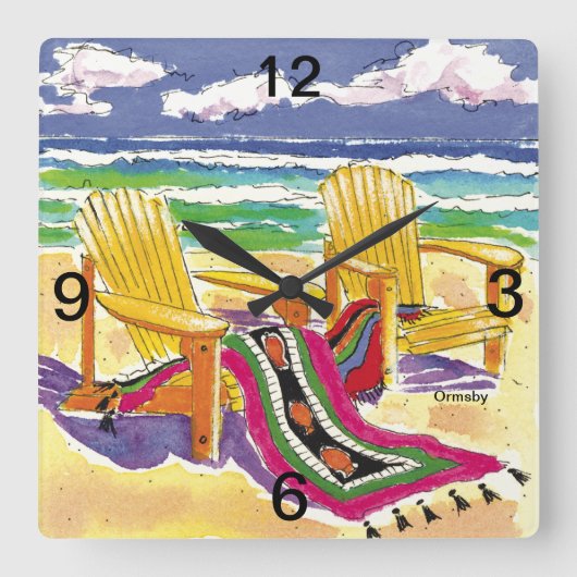 Uitzicht Master Wall Clock Vierkante Klok (Voorkant)