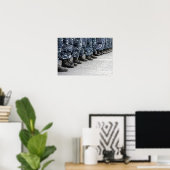 Uitzicht met een laag doorsnee zweefvliegtuig poster (Thuiskantoor)