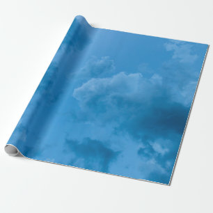 Uitzicht met een lage hoek van blauwe wolken cadeaupapier