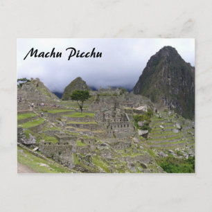 uitzicht met machu picchu briefkaart