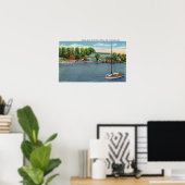 Uitzicht Midway Park Beach en Pavilion Poster (Thuiskantoor)