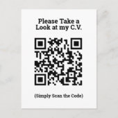 Uitzicht Mijn C.V. door QR Code op een Briefkaart (Voorkant)