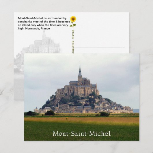 Uitzicht Mont-Saint-Michel, Normandië, Frankrijk Briefkaart (Voorkant / Achterkant)