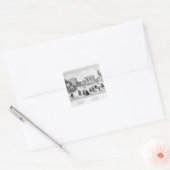 Uitzicht München, 1869 Vierkante Sticker (Envelop)