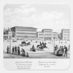 Uitzicht München, 1869 Vierkante Sticker
