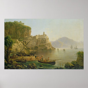 Uitzicht naar Atrani op de Amalfi, 1817 Poster