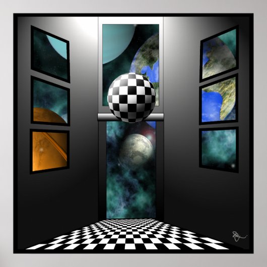 Uitzicht naar surrealisme poster (Voorkant)