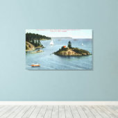 Uitzicht Noordzee-drijvende beug, punt grijs Canvas Afdruk (Insitu (Houten vloer))