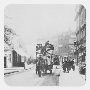 Uitzicht of Church Street, Kensington c.1906 Vierkante Sticker