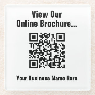 Uitzicht online brochure via QR-code Glazen Onderzetter