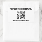 Uitzicht online brochure via QR-code Rechthoekige Sticker (Tas)