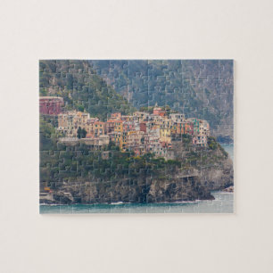 Uitzicht op Corniglia, Cinque Terre, Italië Legpuzzel