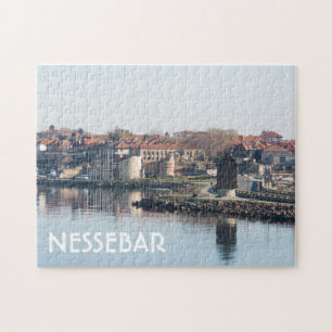 Uitzicht op de beroemde Bulgaarse stad Nessebar Legpuzzel
