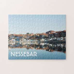 Uitzicht op de beroemde Bulgaarse stad Nessebar Legpuzzel