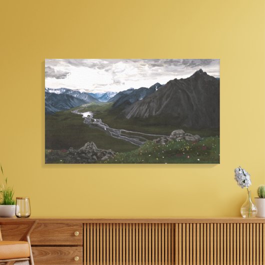 Uitzicht op de Brooks Range: Canvas Uncropped (Insitu (Woonkamer))