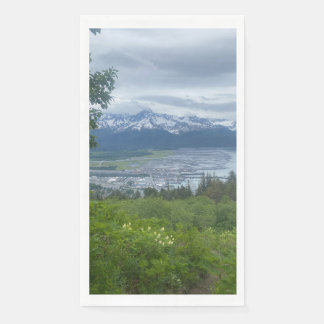 Uitzicht op de kuststad - Natuur gastenhanddoek Servet