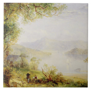 Uitzicht op de rivier de Hudson, c.1840-45 (olie o Tegeltje