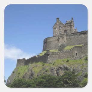 Uitzicht op Edinburgh Castle, Edinburgh, Schotland Vierkante Sticker