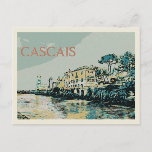 Uitzicht op een paleis in Cascais, Portugal Briefkaart (Voorkant)