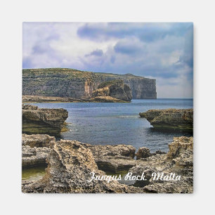Uitzicht op Fungus Rock in Malta Magneet