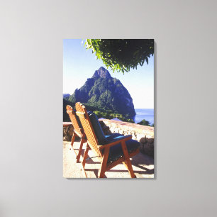 Uitzicht op Gros Piton vanuit Stonefield Estate Vi Canvas Afdruk