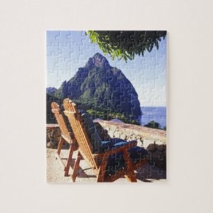 Uitzicht op Gros Piton vanuit Stonefield Estate Vi Legpuzzel