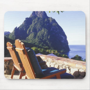 Uitzicht op Gros Piton vanuit Stonefield Estate Vi Muismat