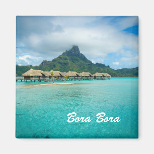 Uitzicht op het eiland Bora Bora magneet met tekst
