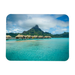 Uitzicht op het eiland Bora Bora, rechthoekige mag Magneet